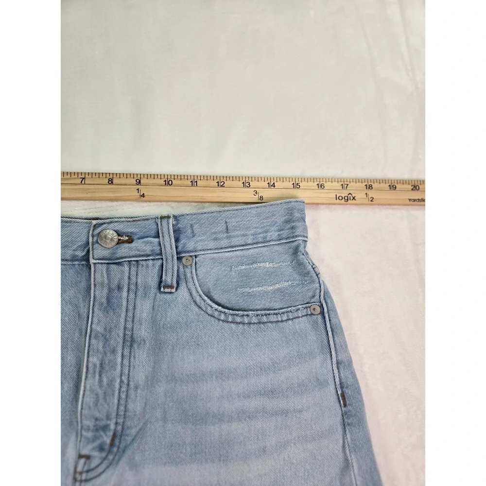 Madewell The Momjean Short Light Wash High Rise Button Fly Denim Shorts MD740 28 - Picture 2 of 9
